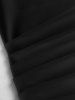 Women's Sexy Elegant Solid Color Backless Ruched Draped Thigh High Split Square Neck Adjustable Shoulder Straps Party Evening Gown Maxi Dress -  