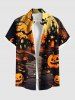 Halloween Pumpkin Bat Tree Castle Print Plus Size Matching Outfit For Couples -  