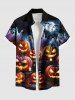 Halloween Pumpkin Lantern Ghost Bat Galaxy Print Plus Size Matching Outfit For Couples -  
