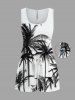 Coconut Tree Print Plus Size Matching Hawaii Beach Outfit For Couples -  