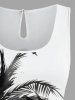 Coconut Tree Print Plus Size Matching Hawaii Beach Outfit For Couples -  