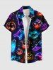 Halloween Pumpkin Ghost Neon 3D Print Plus Size Matching Outfit For Couples -  