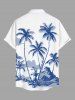 Coconut Tree Mountain Cloud Print Plus Size Matching Hawaii Beach Outfit For Couples -  