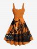 Coconut Tree Sea Waves Boat Sun Print Plus Size Matching Hawaii Beach Outfit For Couples -  