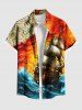 Sea Waves Sailboat Map Print Plus Size Matching Hawaii Cruise Beach Outfit For Couples -  