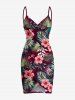Hibiscus Flowers Tropical Leaf Print Plus Size Matching Hawaii Beach Outfit For Couples -  