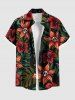 Skulls Tropical Leaf Hibiscus Flowers Print Plus Size Matching Hawaii Beach Outfit For Couples -  