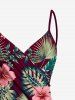 Plus Size Hibiscus Flowers Tropical Leaf Print Convertible Hawaii Beach Cover -  