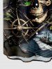 Chemise grande taille à imprimé tête de mort, carte pirate, voilier, boussole, croisière hawaïenne, boutonnée, poche, pour homme - café lumière 5XL