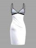 Robe de plage convertible grande taille à imprimé feuilles tropicales et cocotiers hawaïens - Blanc 2X