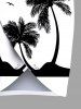 Robe de plage convertible grande taille à imprimé feuilles tropicales et cocotiers hawaïens - Blanc 2X