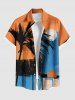 Tenue de plage hawaïenne assortie grande taille à imprimé lune et cocotiers pour couples - Orange 