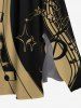 Plus Size Music Symbol Star Two Tone Lip Print Hawaii Split Pocket A Line Midi Dress -  