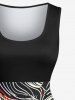 Plus Size Cat Line Fluid Print 50s Vintage Swing A Line Dress -  