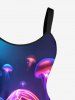 Plus Size Glitter Ombre Octopus Jellyfish Party Print Hawaii A Line Tank Dress -  