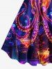 Plus Size Glitter Ombre Octopus Jellyfish Party Print Hawaii A Line Tank Dress -  