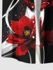 Plus Size Flower Curve Print Button Pocket Shirt For Men -  