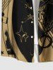 Plus Size Music Symbol Star Two Tone Lip Print Hawaii Button Pocket Shirt For Men -  