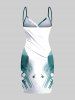 Plus Size Watercolor Flower Print Hawaii Convertible Beach Cover Up -  