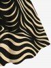 Plus Size Cat Wave Striped Print Halloween A Line Tank Dress -  