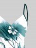 Plus Size Watercolor Flower Print Hawaii Convertible Beach Cover Up -  