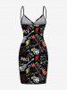 Plus Size Guitar Letters Print Hawaii Rock and Roll Convertible Beach Cover Up -  