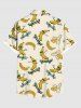 Plus Size Skateboard Rock Banana Print Buttons Pocket Hawaii Shirt For Men -  