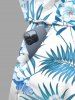 Plus Size Hibiscus Flowers Tropical Leaf Print Cinched Hawaii Romper -  