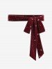 Robe débardeur en velours à col portefeuille, imprimé étoiles, froncée, avec ceinture - Rouge Vineux M