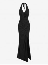 Women's Sexy Solid Color Faux Pearl Decor Low Cut Square Neck Non-adjustable Shoulder Straps Mini Fit And Flare Dress -  