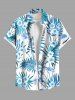 Ensemble chemise et barboteuse hawaïennes assorties, grande taille, tenue de plage, imprimé feuilles tropicales et hibiscus, pour couples - Blanc 