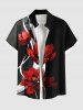 Tenue de plage hawaïenne assortie grande taille à imprimé floral et courbes pour couples - Noir 