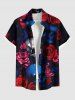 Halloween Skull Rose Flower Print Plus Size Matching Outfit For Couples -  