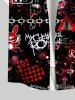 Halloween Skull Chain Cat Heart Print Plus Size Matching Outfit For Couples -  