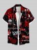 Halloween Skull Chain Cat Heart Print Plus Size Matching Outfit For Couples -  