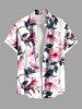 Flowers Leaf Print Plus Size Matching Hawaii Beach Outfit For Couples -  