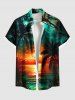 Coconut Tree Cloud Sun Seascape Print Plus Size Matching Hawaii Beach Outfit For Couples -  