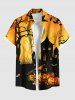 Halloween Pumpkin Tree Castle Print Plus Size Matching Outfit For Couples -  