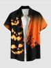 Halloween Pumpkin Cross Tree Colorblock Print Plus Size Matching Outfit For Couples -  