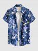 Flowers Tropical Leaf Print Plus Size Matching Hawaii Beach Outfit For Couples -  