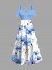 Flowers Print Plus Size Matching Hawaii Beach Outfit For Couples -  
