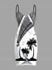 Coconut Tree Curve Tropical Leaf Print Plus Size Matching Hawaii Beach Outfit For Couples -  