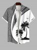 Coconut Tree Curve Tropical Leaf Print Plus Size Matching Hawaii Beach Outfit For Couples -  