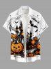 Halloween Pumpkin Bat Castle Print Plus Size Matching Outfit For Couples -  