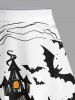 Halloween Pumpkin Bat Castle Print Plus Size Matching Outfit For Couples -  