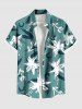 Ensemble chemise et barboteuse hawaïennes assorties, grande taille, tenue de plage à imprimé graffitis et fleurs pour couples - Vert 