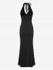 Women's Sexy Solid Color Faux Pearl Decor Low Cut Square Neck Non-adjustable Shoulder Straps Mini Fit And Flare Dress -  