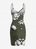 Plus Size Flowers Leaf Print Convertible Hawaii Beach Cover -  