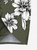 Plus Size Flowers Leaf Print Convertible Hawaii Beach Cover -  