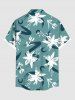 Plus Size Flowers Graffiti Print Buttons Pocket Hawaii Shirt For Men -  
